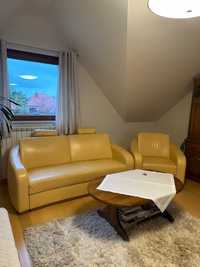 KLER - zestaw wypoczynkowy skóra - sofa + fotel