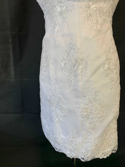 Nowa Krótka suknia ślubna Mini 38 M Gorset na Poprawiny Cywilny Sesję