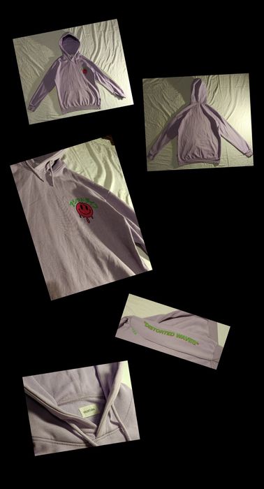 YOURTURN "Distorted Waves" Hoodie (M) лавандова чоловіча худі
