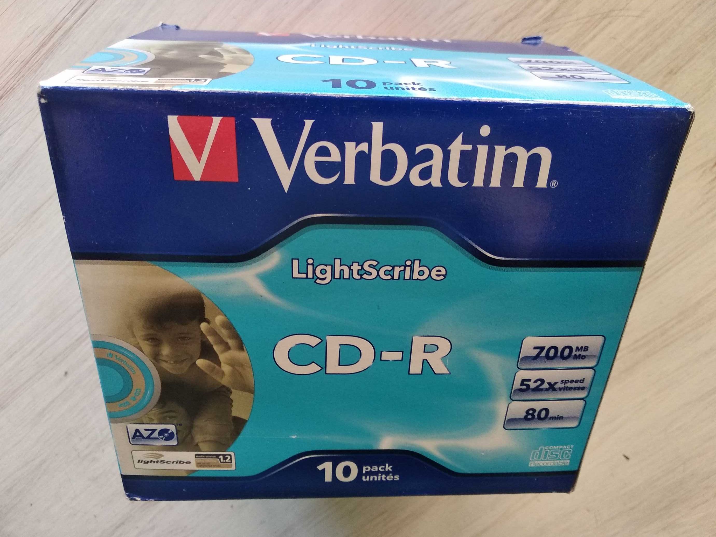NOWE płyty Verbatim LightScribe CD-R 700MB/80min. x52 10-pak 150zł