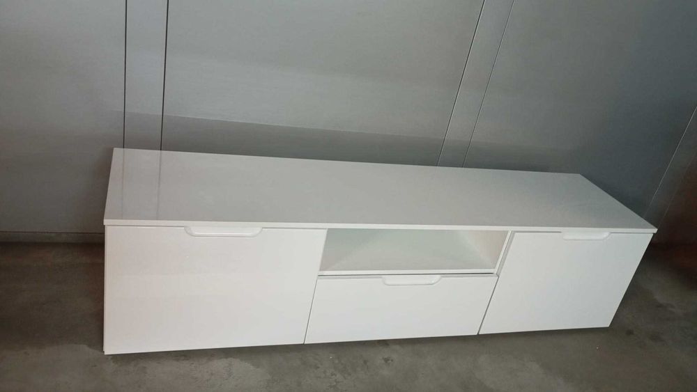 Szafka RTV biały POŁYSK! jak nowa