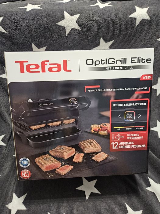 Tefal OptiGrill Elite – Inteligentny Grill (GC750D) Nowy, 12 programów