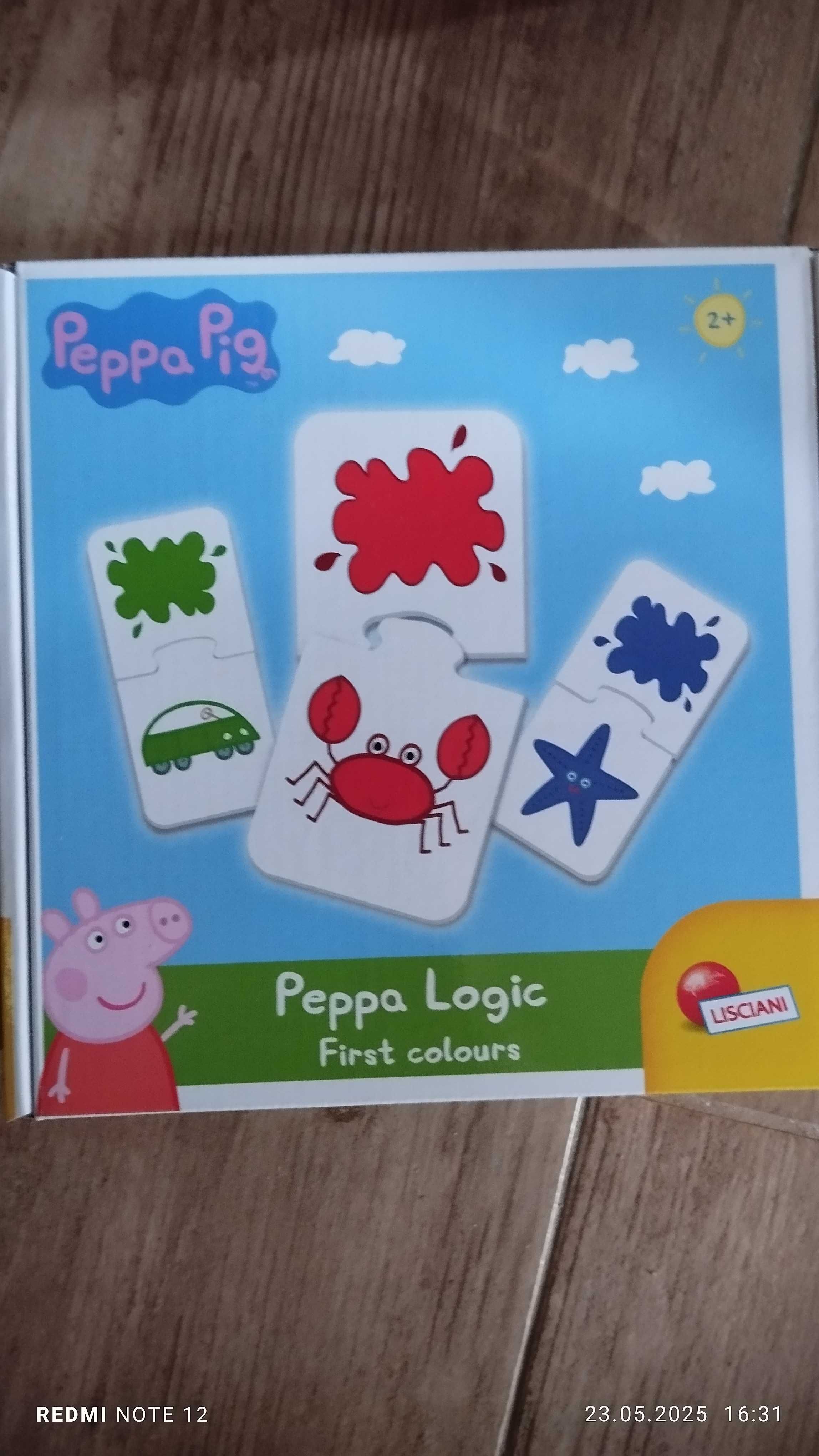 Puzzle dwuczęściowe Peppa dla 2-latka kolory