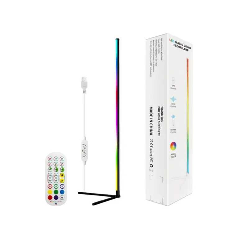 Lampa Stojąca Narożna Podłogowa LED RGB + PILOT