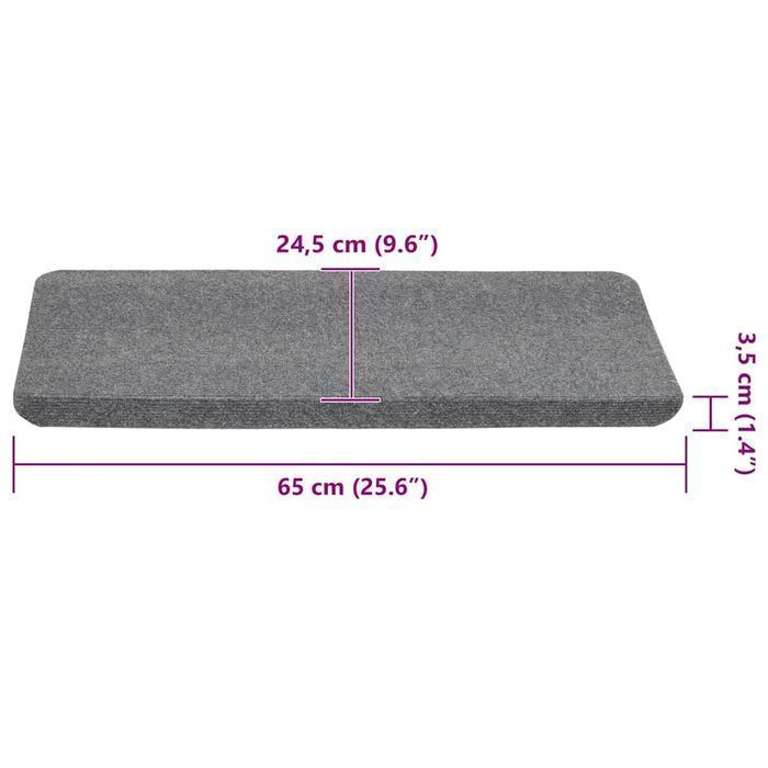 Vidaxl Maty Na Schody Samoprzylepne 30 Szt. Szare 65X24,5X3,5 Cm