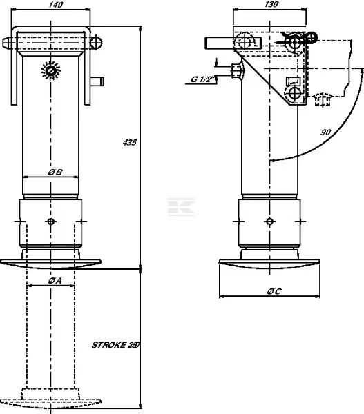 SP85250SET1 Hydrauliczna stopa podporowa z pompą ręczną 5.7 t