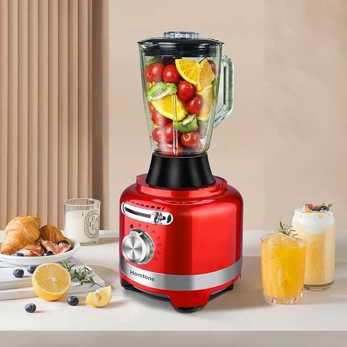 Homtone Elektryczny Robot Kuchenny 1000 W 1,5L Szklany Mikser 3L Miska