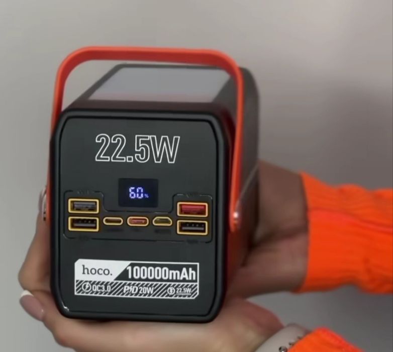 Павербанк hoco 100 000mAh(22.5w)+ потужний ліхтар