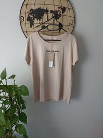 T-shirt/bluzka beżowa damska Allweek roz.M