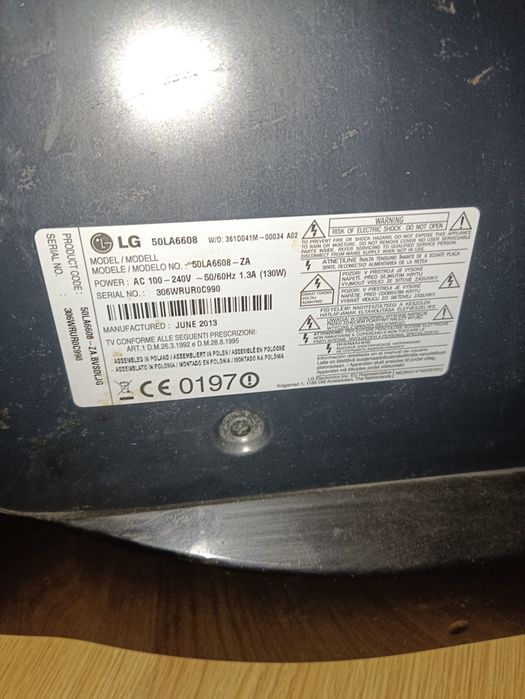 LG 50 cale uszkodzony