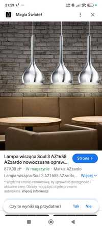 Lampa chrom nad stół