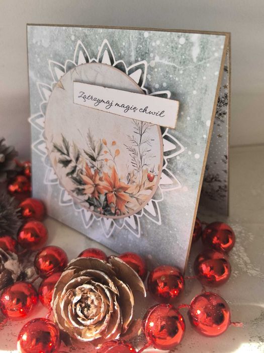 KARTKA ŚWIĄTECZNA handmade w kopercie - personalizowana
