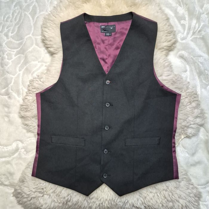 Kamizelka garniturowa M  Regular Czarna Asos Design