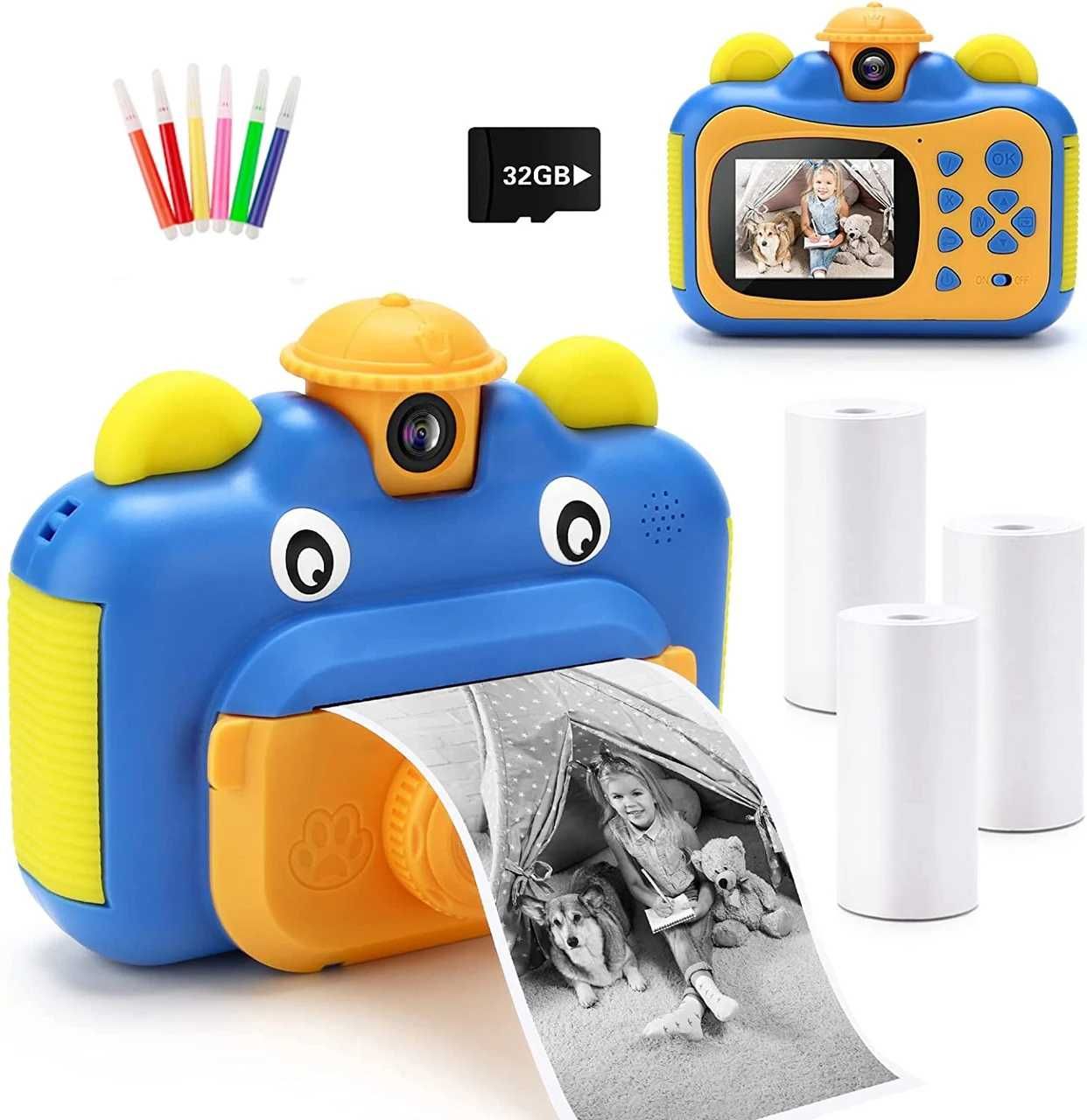 Детский фотоаппарат с функцией моментальной печати 2 в 1