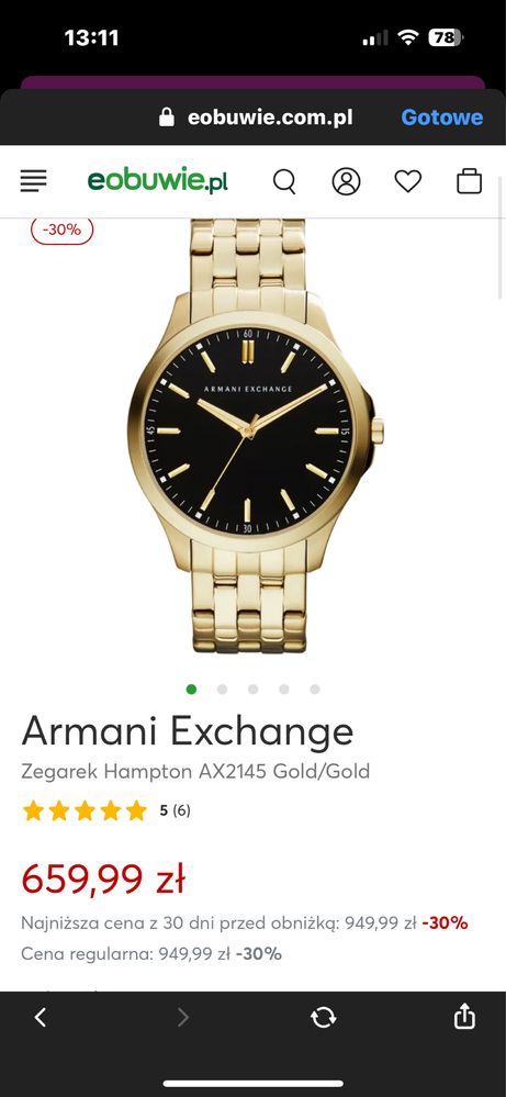 Zegarek męski Armani Exchange AX2145Gold