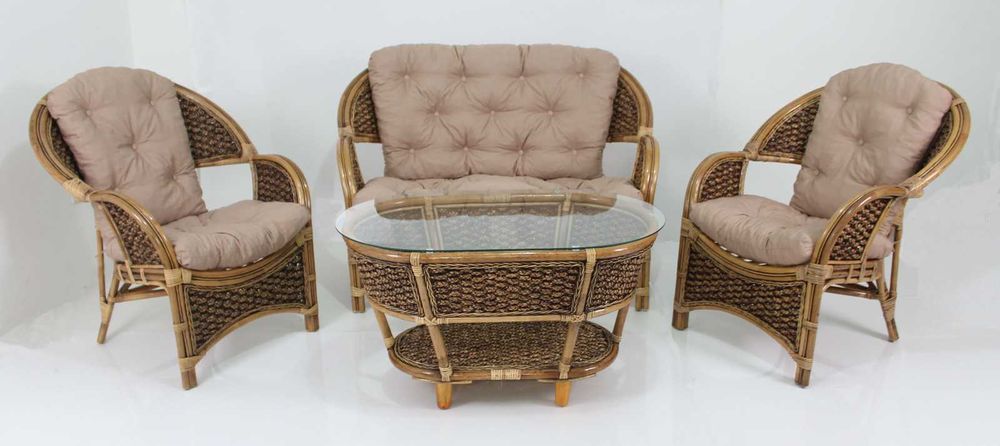 Meble Ogrodowe Rattanowe Idealne Na Balkon Taras Ratan Naturalny !!!