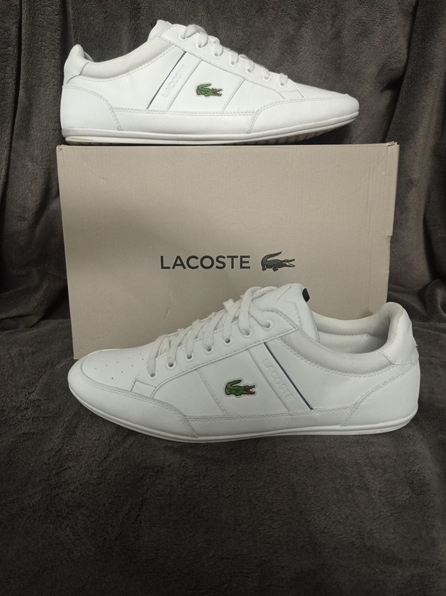 Buty Lacoste Chaymon rozmiar 44 skórzane skóra białe super męskie