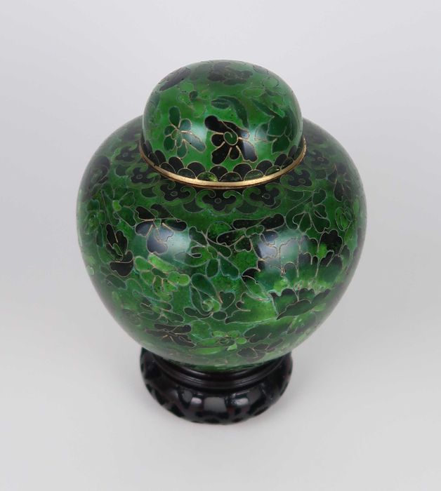Urna Chinesa em cloisonné verde