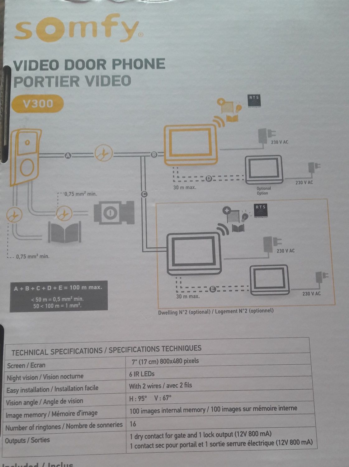 SOMFY Wideodomofon V300 Kolorowy Wyswietlacz 7" i Stacja-Nowy