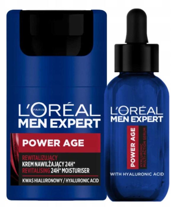 Zestaw L'Oreal Men Expert krem nawilżający 50 ml + serum 30 ml prezent