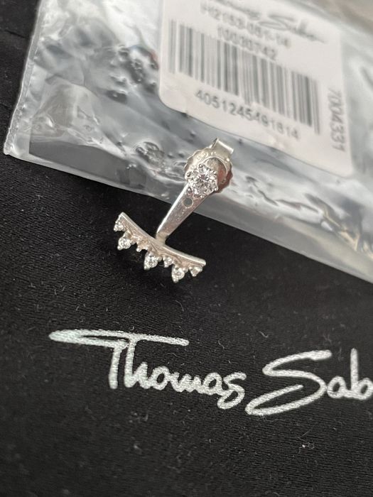 Thomas Sabo Damski Kolczyk ze Srebra Próby 925 z Cyrkoniami, 1,40 cm