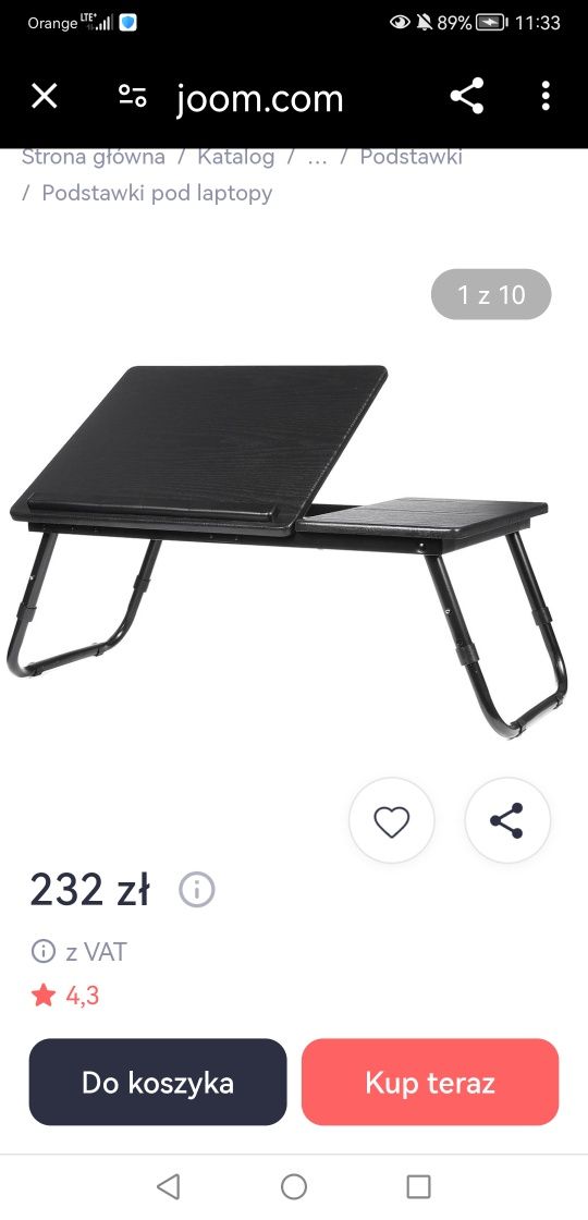 Stolik pod laptopa. Stolik śniadaniowy