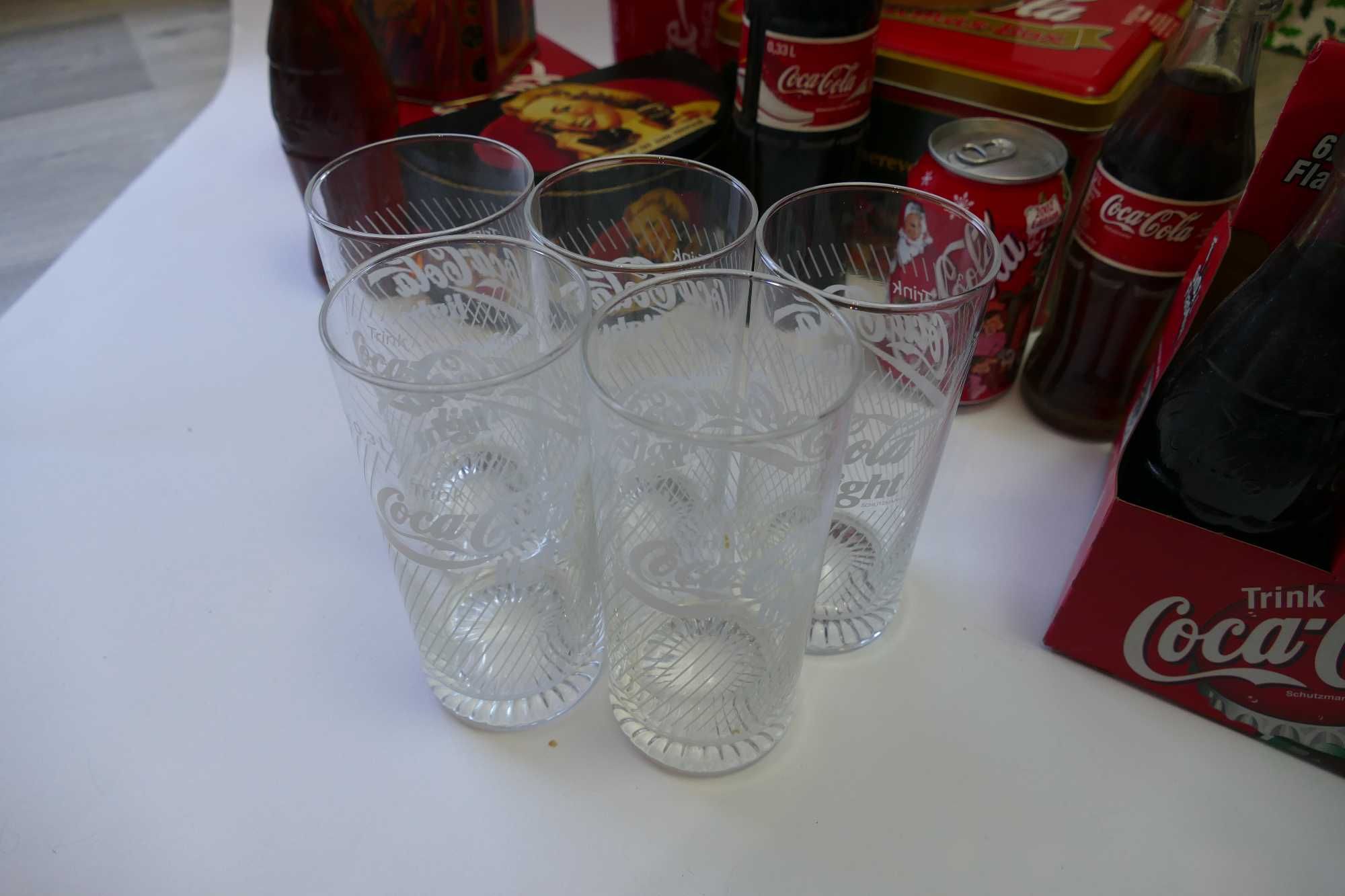 Coca Cola Light 5 szklanek 0,3l Vintage wyprzedaz kolekcji