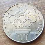 200 zł 1976r moneta Igrzyska XXI Olimpiady PRL Srebrna