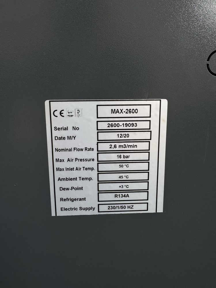 Osuszacz ziebniczy 2,6m3/min