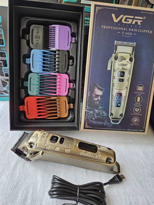 Машинка для стрижки vgr 005 професійна бездротова металева стрижка