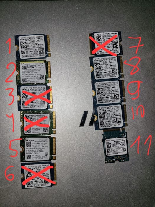 Ssd nvme 256gb Hynix WD Kioxia