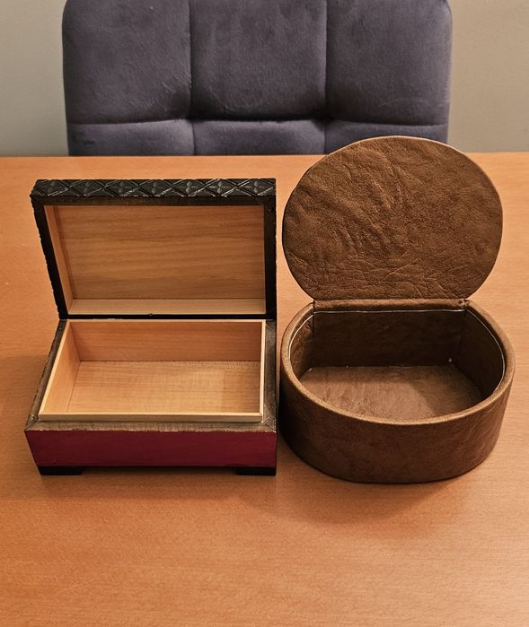 Szkatułki kuferki puzderka zestaw na drobiazgi x2 sztuki