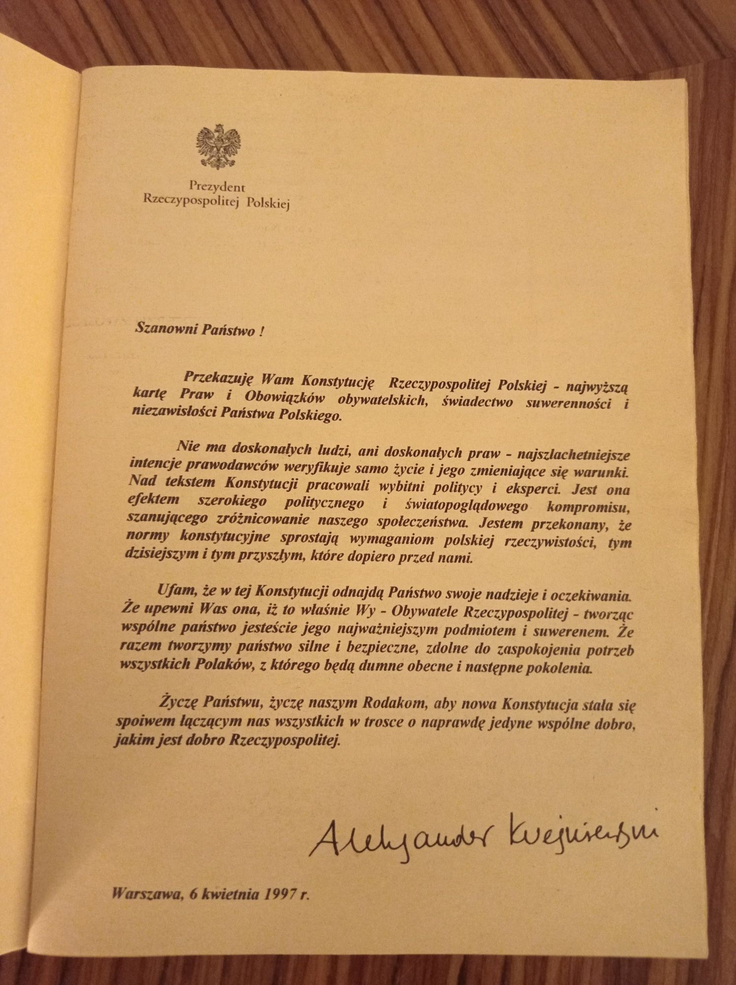 Konstytucja Rzeczypospolitej Polskiej z 1997 roku