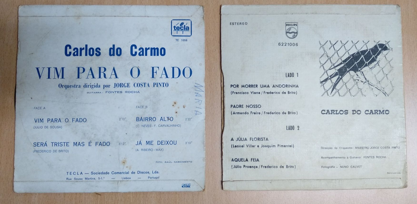 2 Singles do cantor Carlos do Carmo