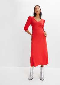 B.P.C sukienka czerwona prążkowana 40/42.