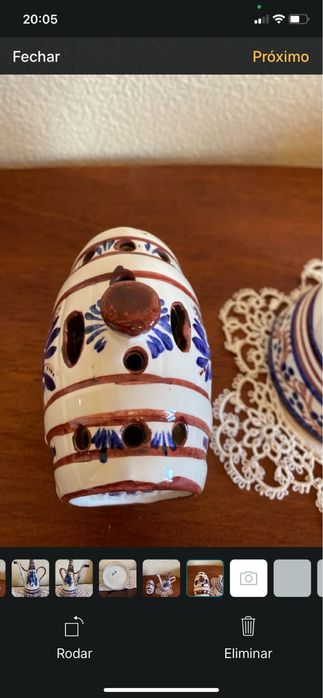 Galheteiro de azeite e paliteiro antigos