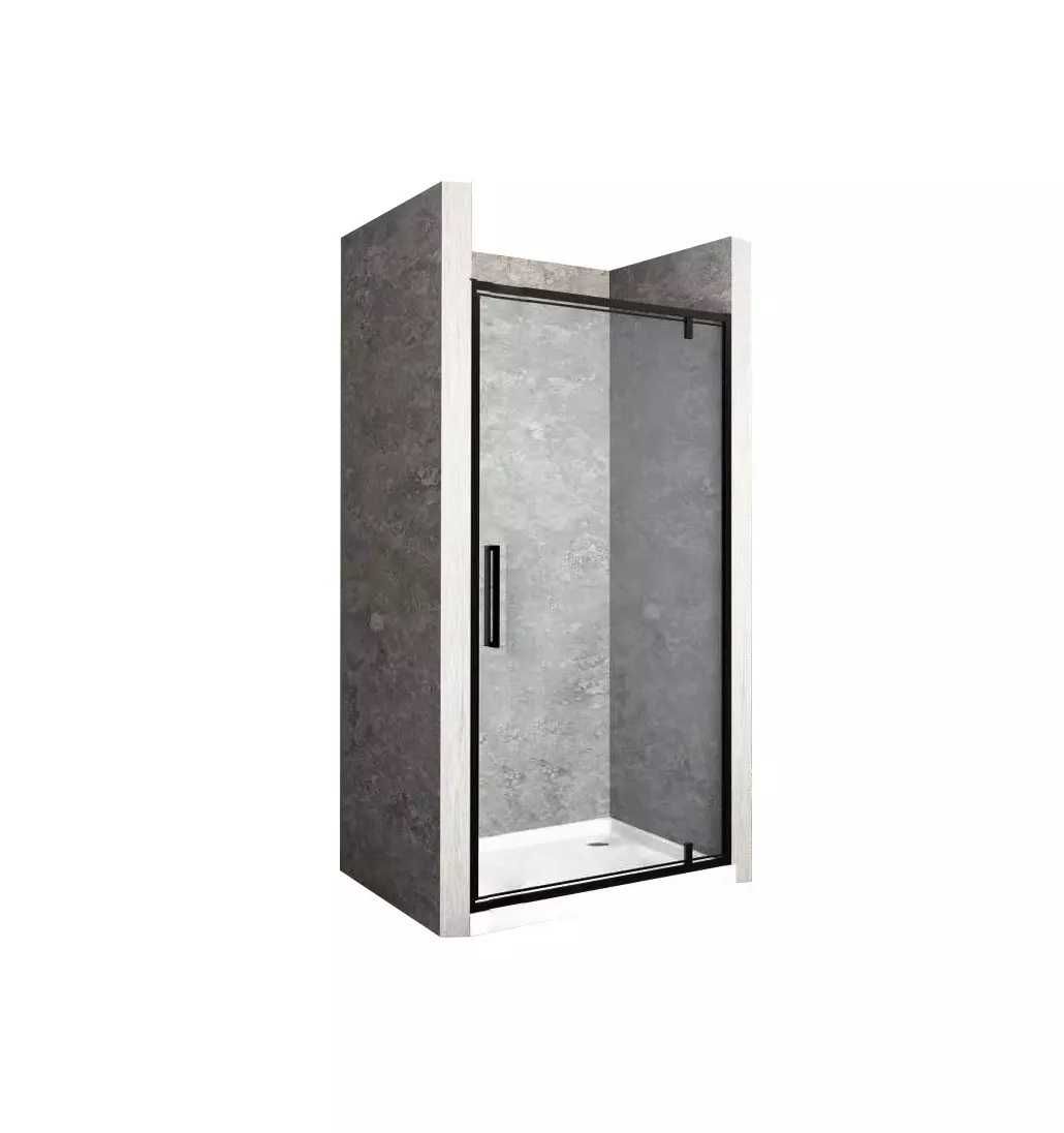 Drzwi prysznicowe uchylne RAPID SWING BLACK 70 REA Nowe czarne