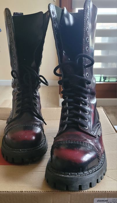 Glany trapery skórzane Wojas bordowe, rozm 39