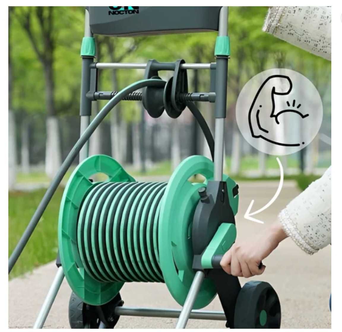 Bęben na wąż ogrodowy zwijacz do 120m węża Nocton flex wózek