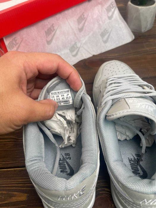 ЗНИЖКА‼️40 (25,5 см) Nike SB Dunk Grey білі кеди найк сб сірі нові