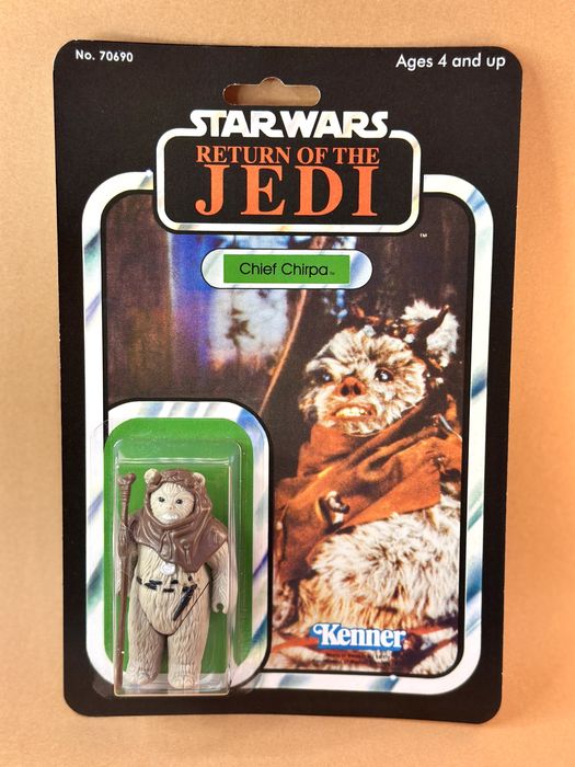 Star Wars Kenner ROTJ Original Chief Chirpa 1983 in Repro Card.