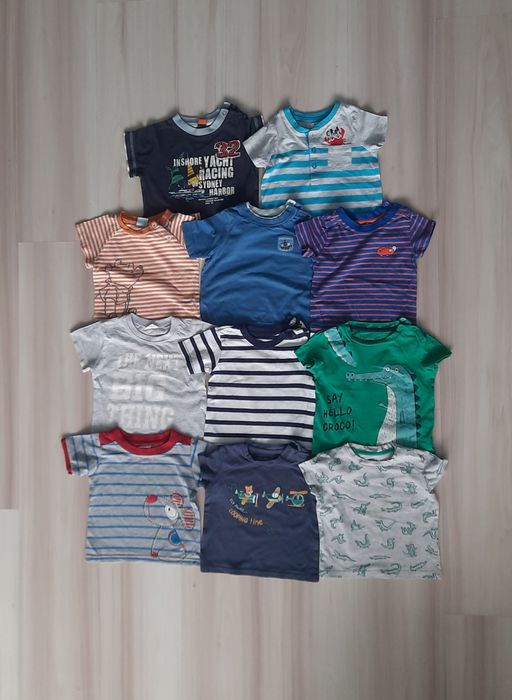 Zestaw 11szt: Koszulka chłopięca r.74