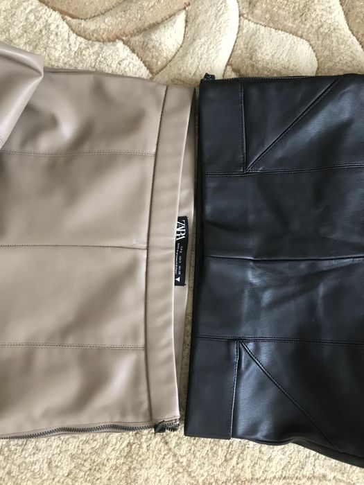 НОВІ! Лосіни, штани шкіряні (екошкіра), zara. Чорні та бежеві