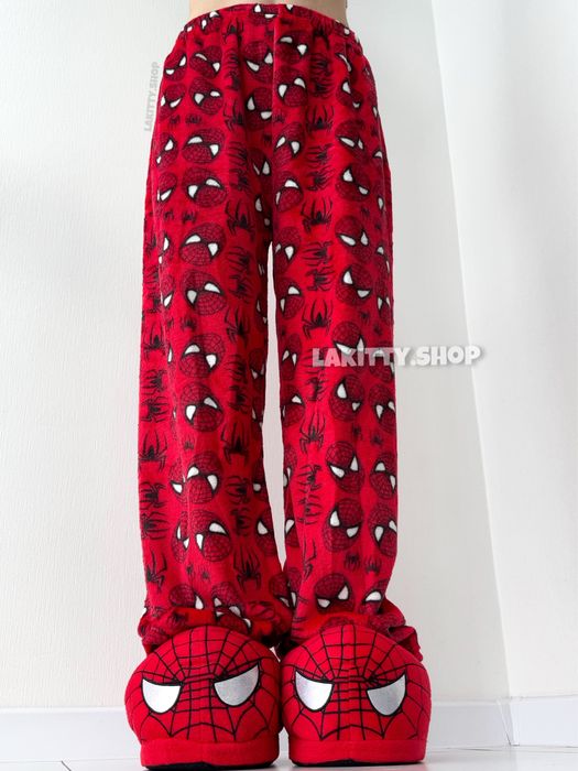 червоні плюшеві штани hello kitty/spiderman