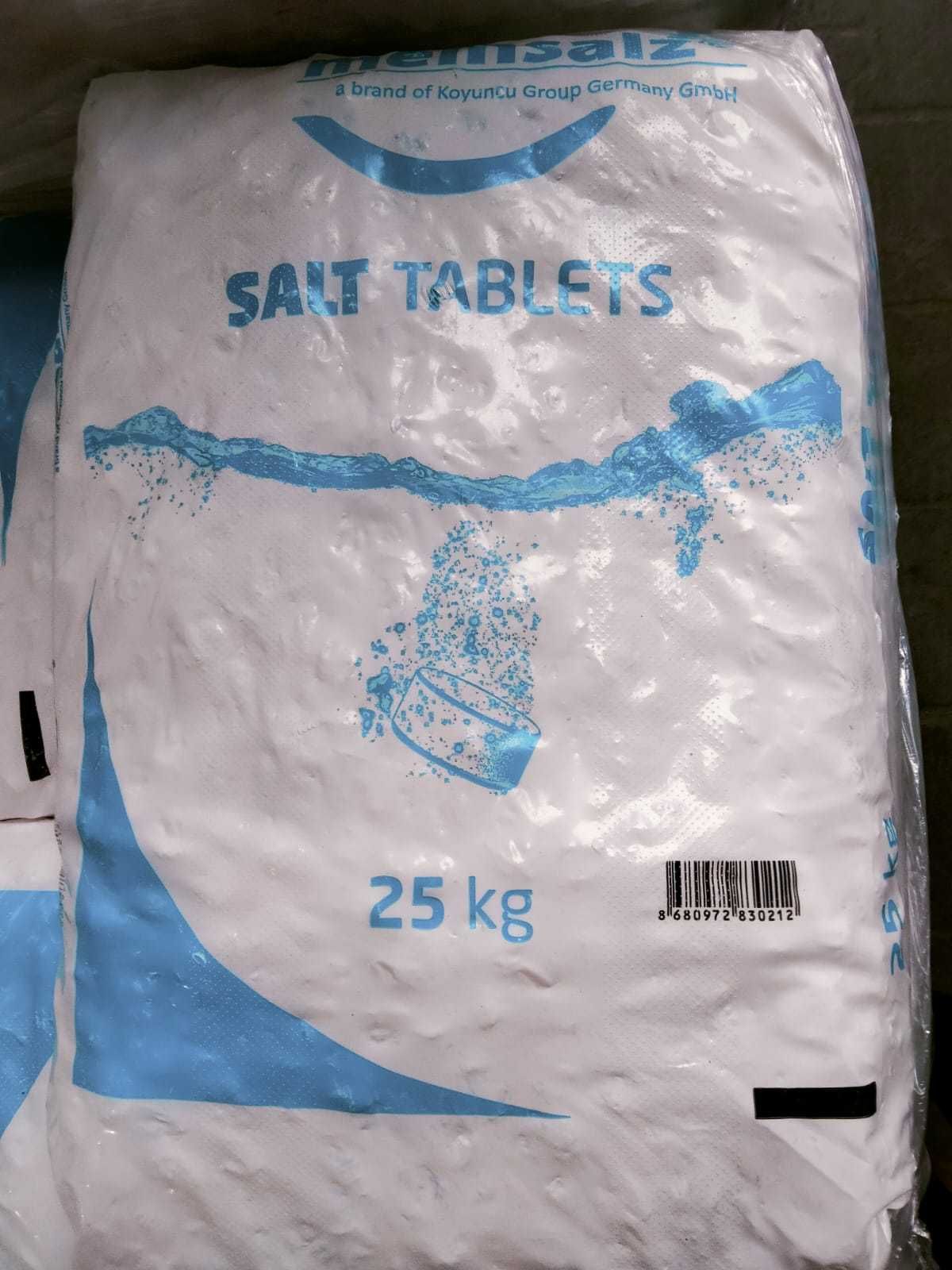 Tabletki solne do systemów zmiękczania do uzdatniania wody worek 25kg