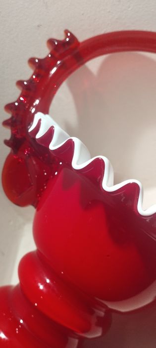 HSG  Ząbkowice Ludwik Fiedorowicz koszyk z falbanką szkło PRL