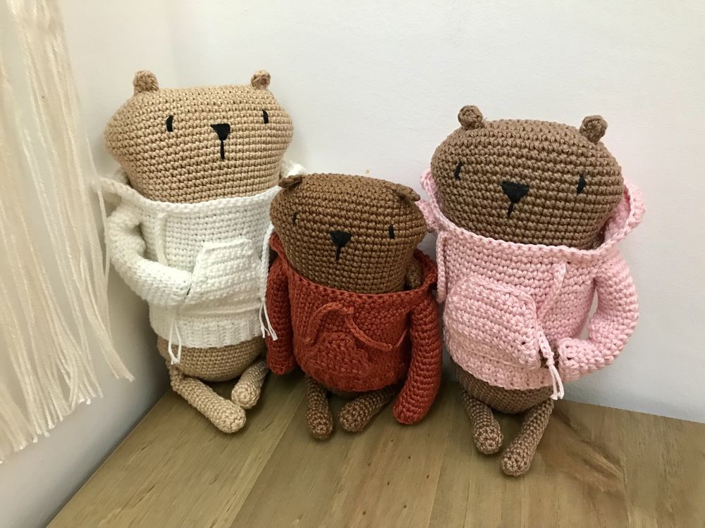 Urso castor em crochet / amigurumi