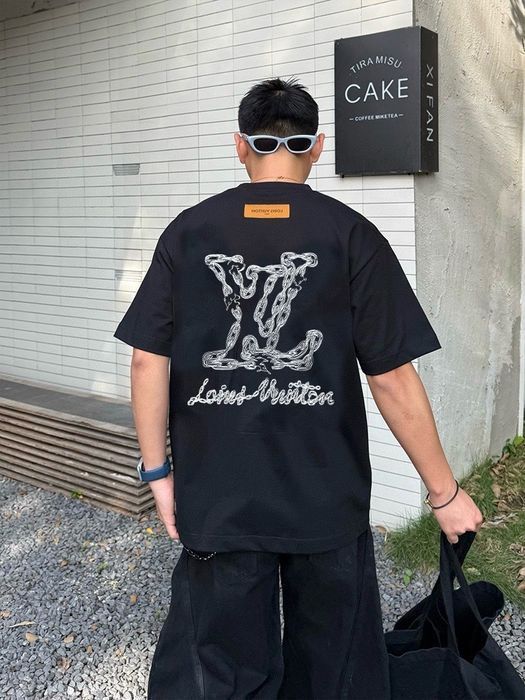 Louis Vuitton мужская футболка унисекс оверсайз оригинал черная