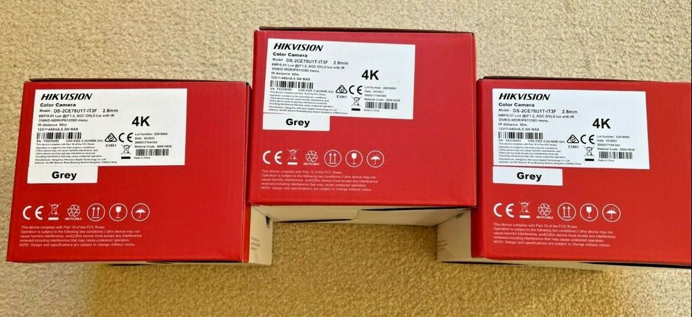 Лишилося 2 камери спостережен HIKVISION Turbo HD 8MP 4K 60M IR DS-2CE