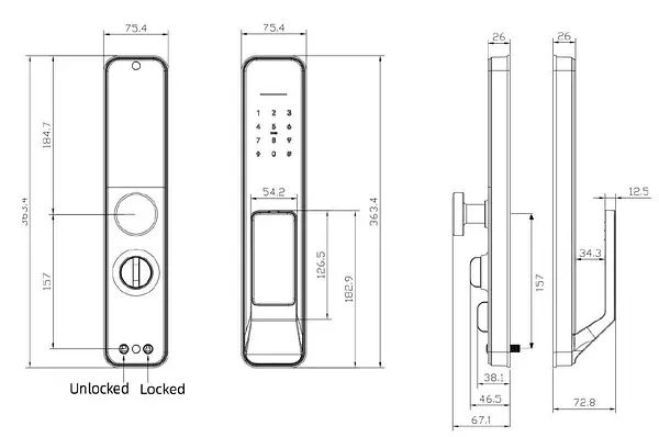 Розумний  біометричний замок SEVEN LOCK SL-7769BF black